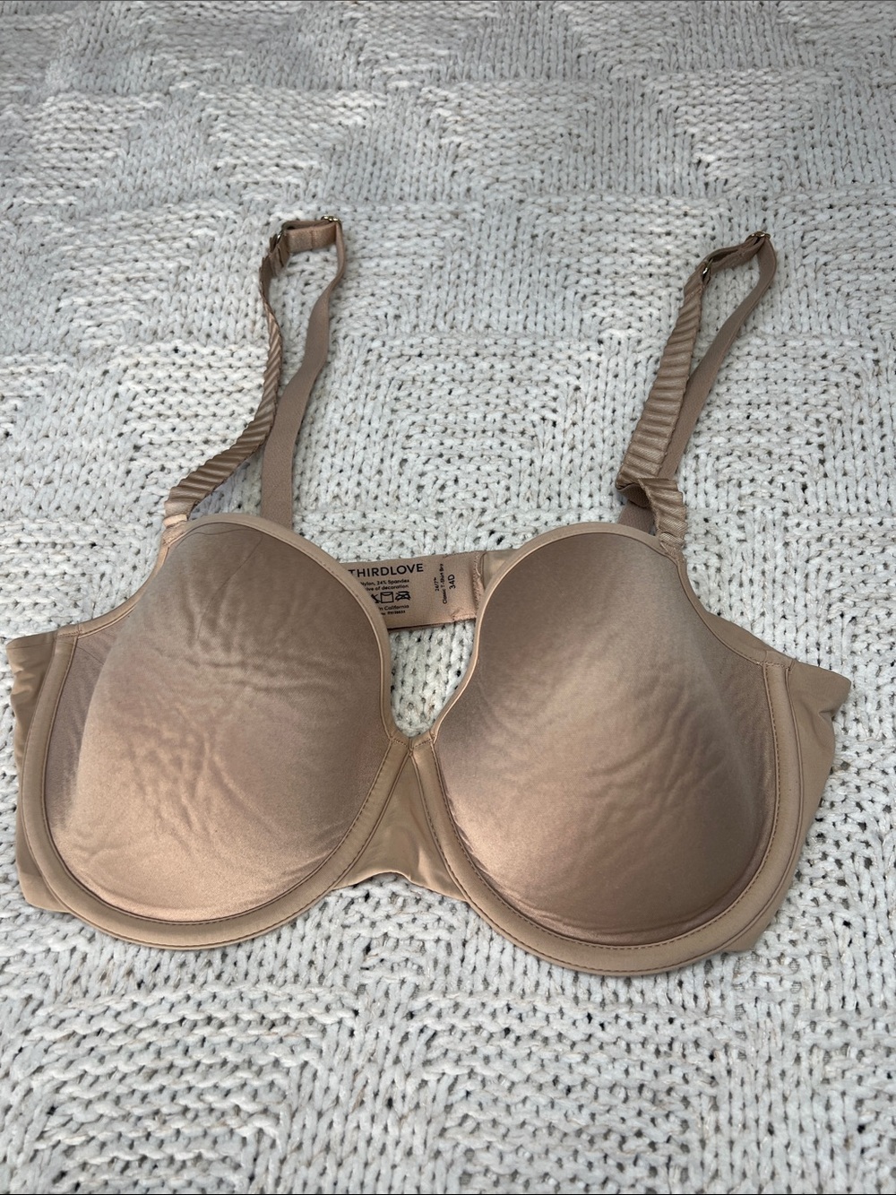ThirdLove Beige T-Shirt Bra - Smooth Molded Cups